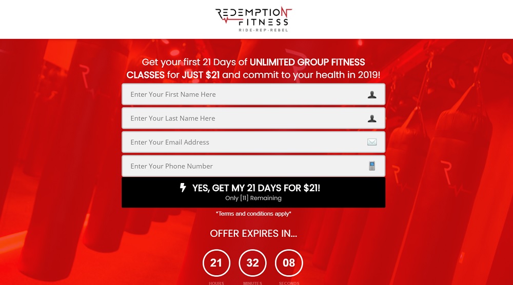 Example of a fitness sales funnel